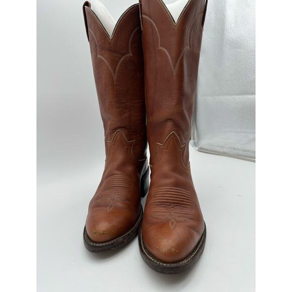 Tony Lama 6084 Brown Marble Leather Western Cowboy Boot Size 6 D Men  / Woman 8 - Picture 11 of 16